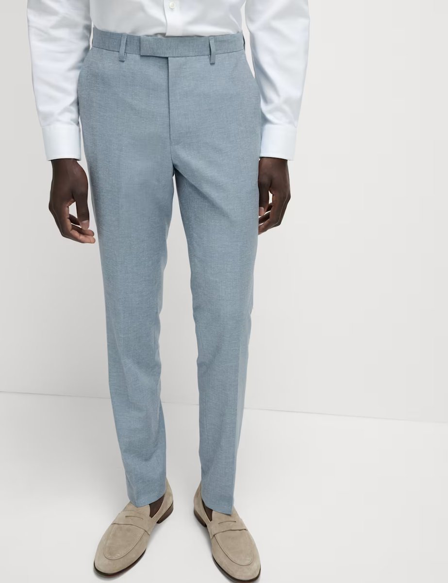 Marks & Spencer M&S Slim Fit Stretch Suit Trousers Chambray - 3