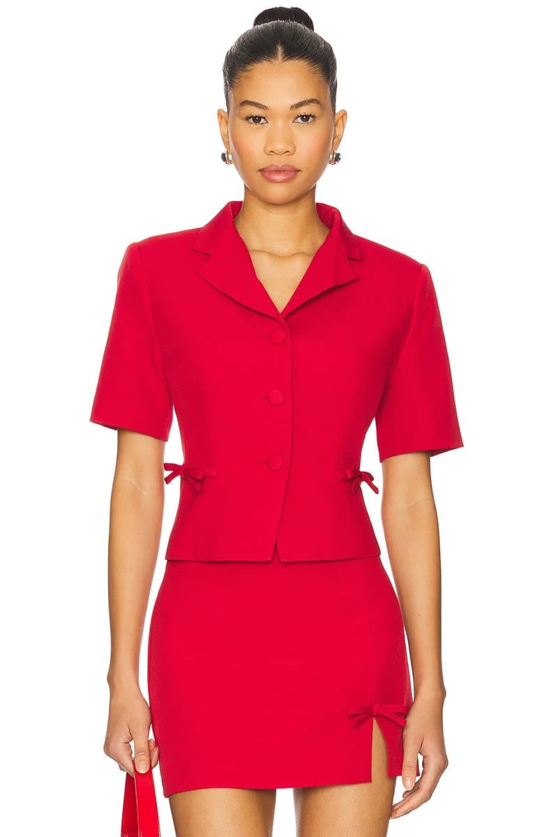 revolve Revolve ASTR the Label Red Short Blazer with Buttons