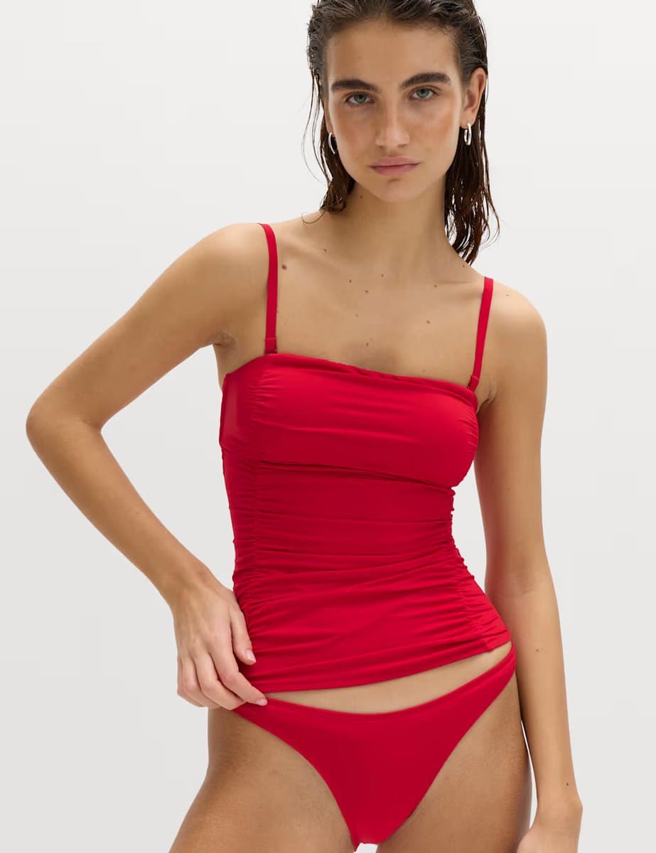 Marks & Spencer M&S High Leg Bikini Bottoms Lacquer Red