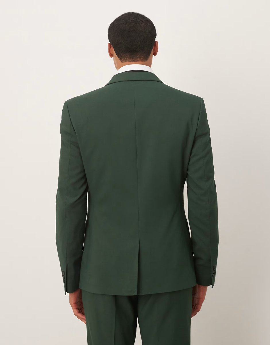 ASOS ASOS DESIGN skinny suit jacket in dark green - 3