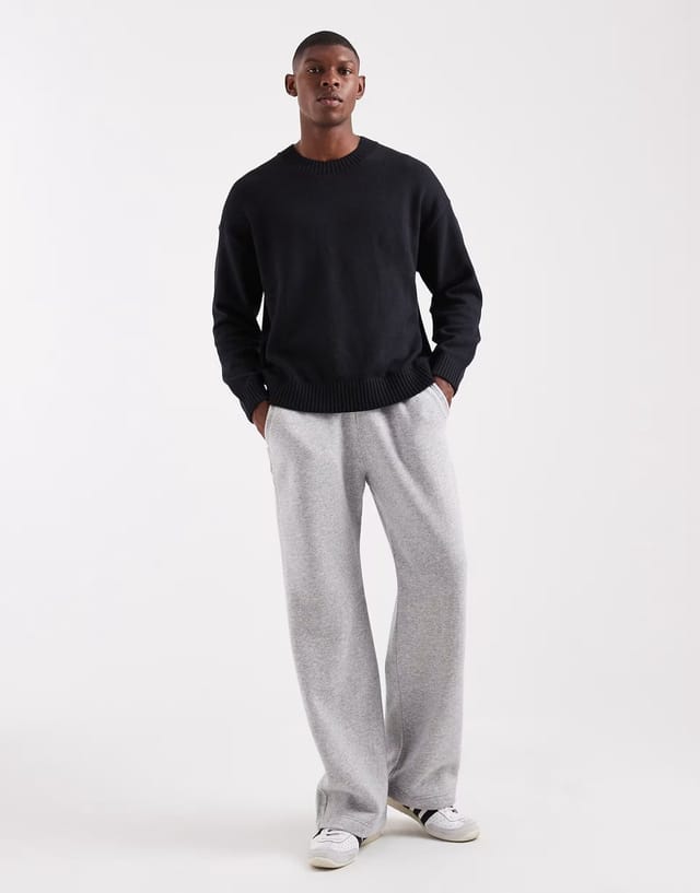 ASOS Hollister boxy ribbed open hem jumper in black - 2
