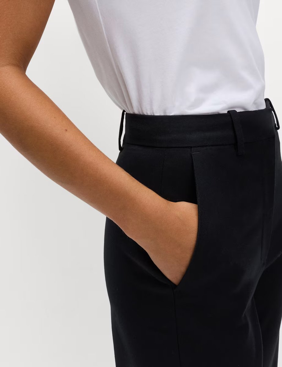 Marks & Spencer M&S Straight Leg Trousers with Stretch Black - 2