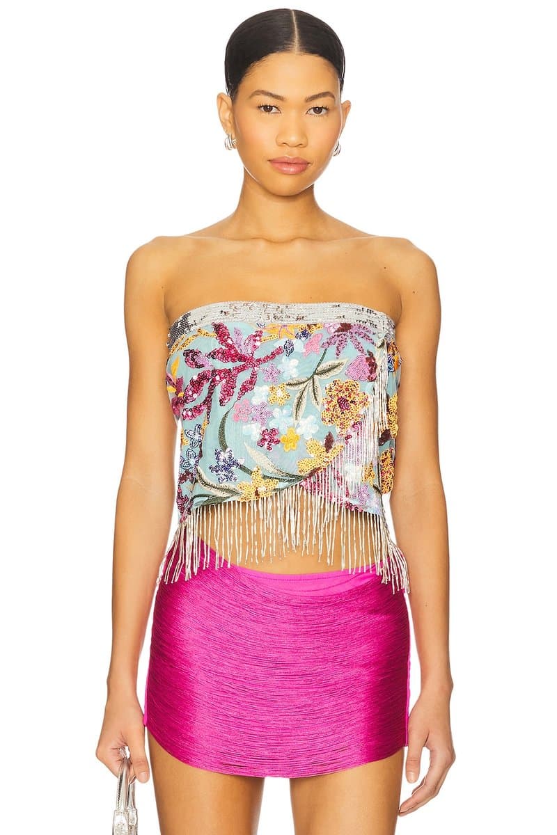 revolve Sequin Scarf Top