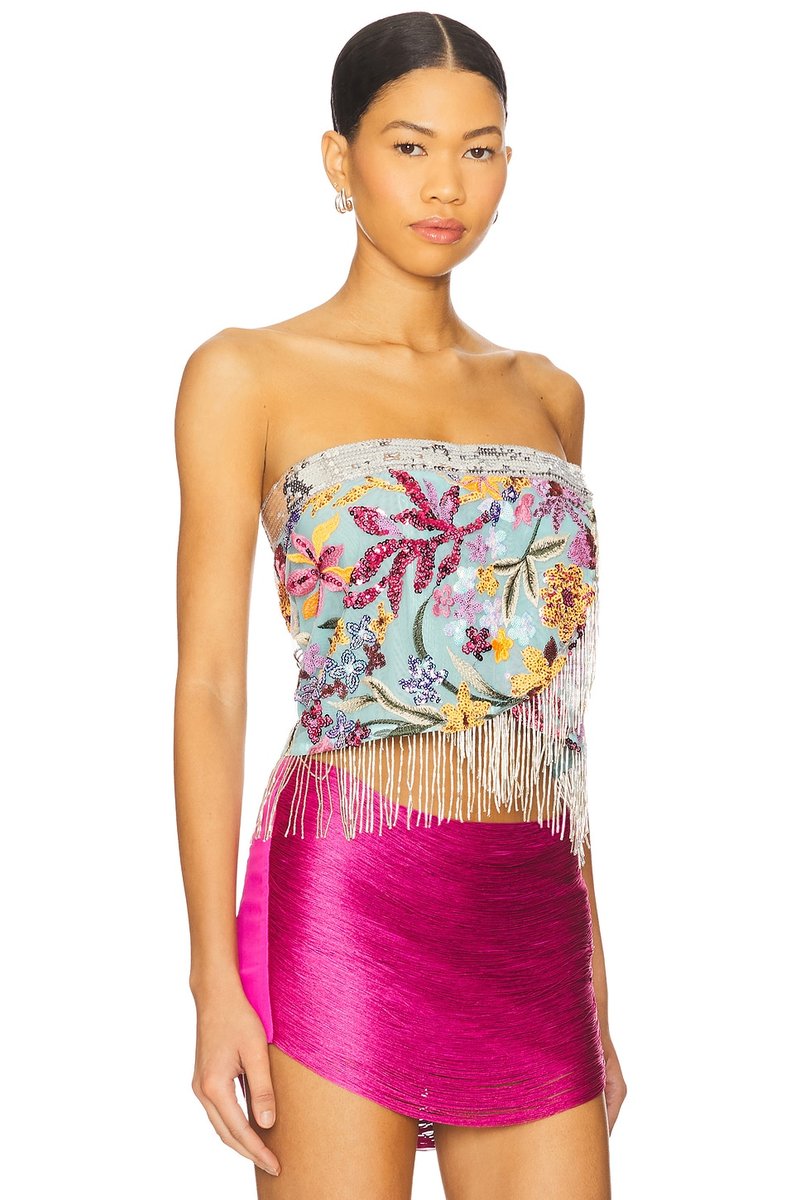 revolve Sequin Scarf Top - 2