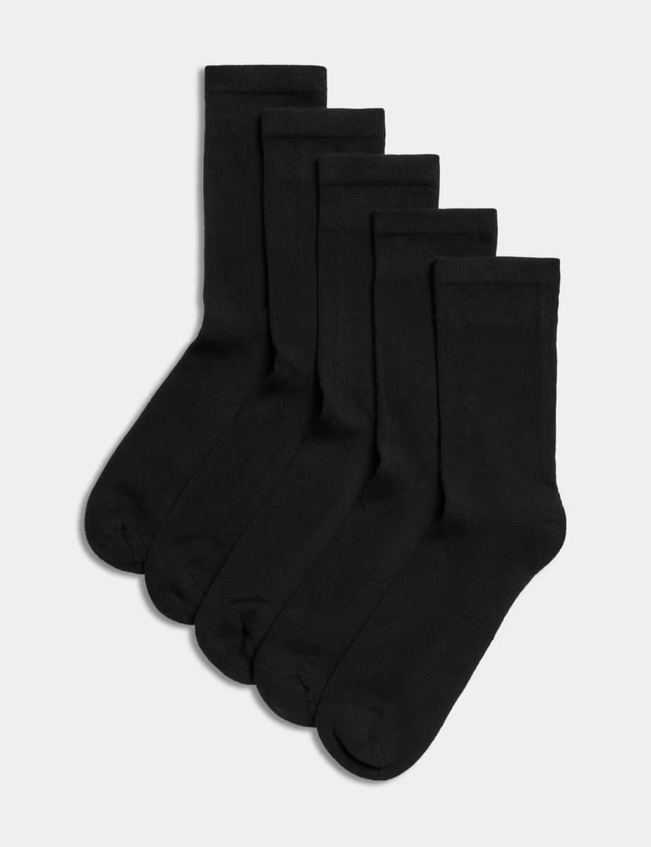 Marks & Spencer M&S Comfort Ankle High Socks Black 5pk