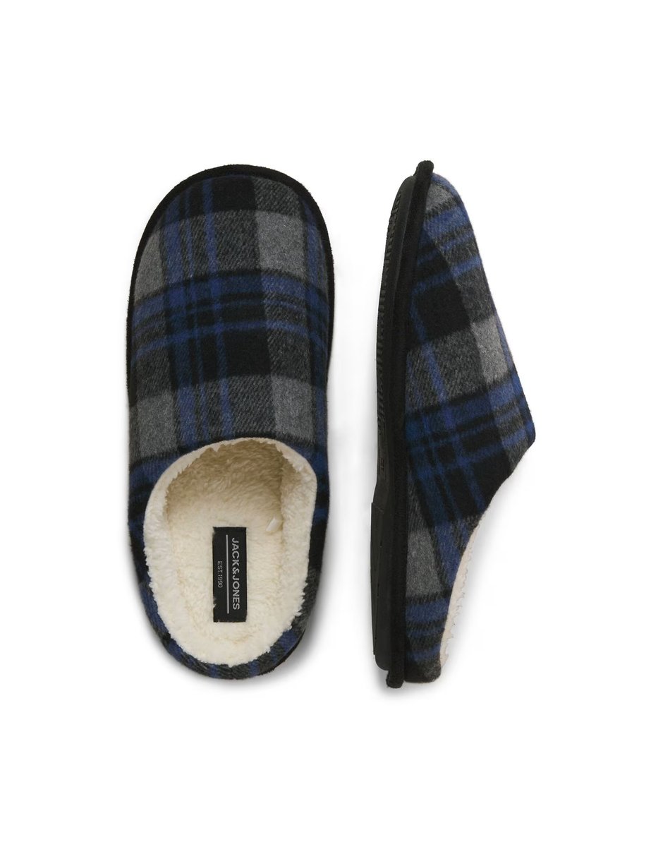 ASOS Jack & Jones House slippers in navy blazer - 3