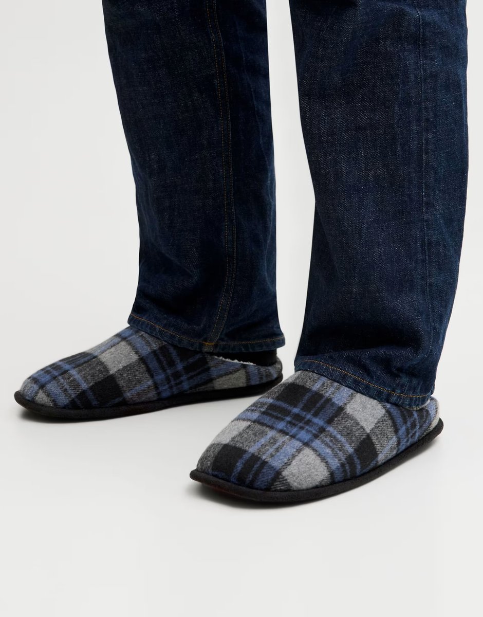 ASOS Jack & Jones House slippers in navy blazer - 4