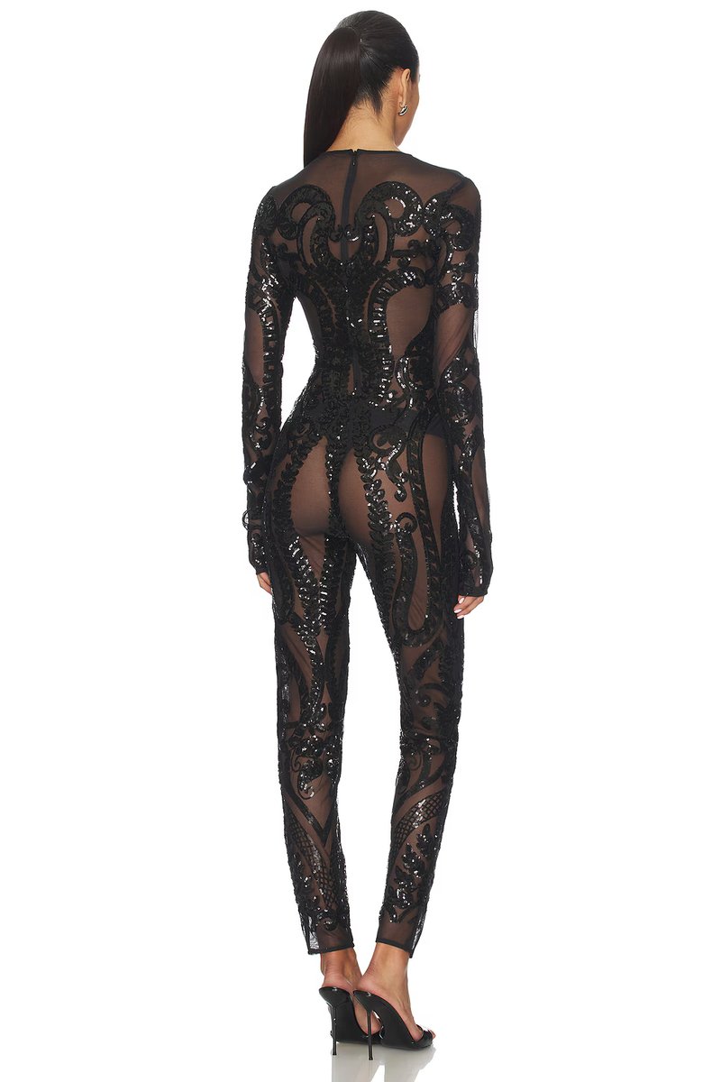 revolve Long Sleeve Crew Neck Catsuit - 3