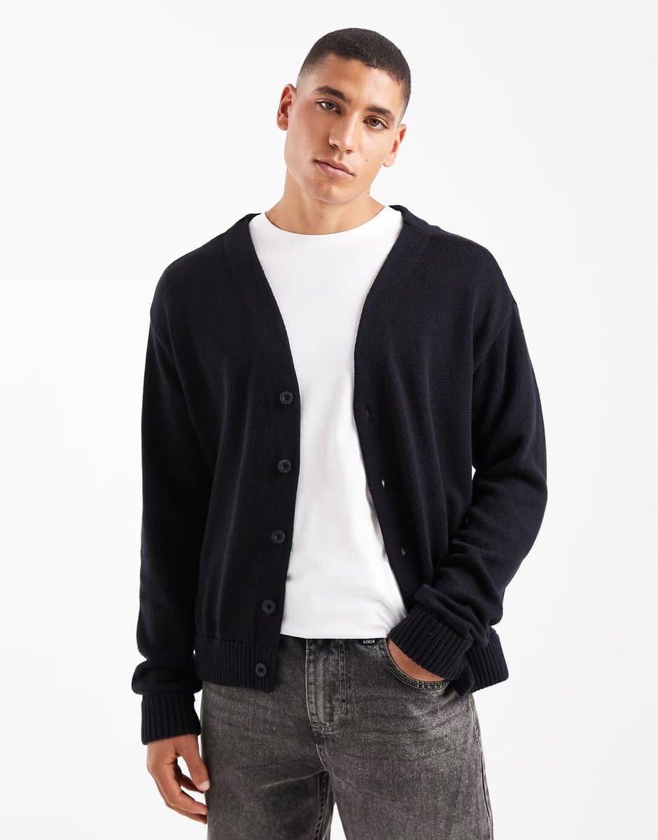 ASOS ASOS Hollister Boxy Lightweight Cardigan in Black