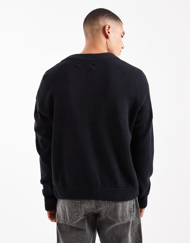 ASOS Hollister boxy lightweight cardigan in black - 3