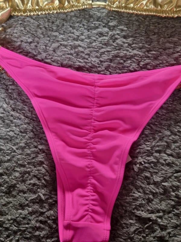 Moda Minx Moda Minx pink and gold bikini set size XL