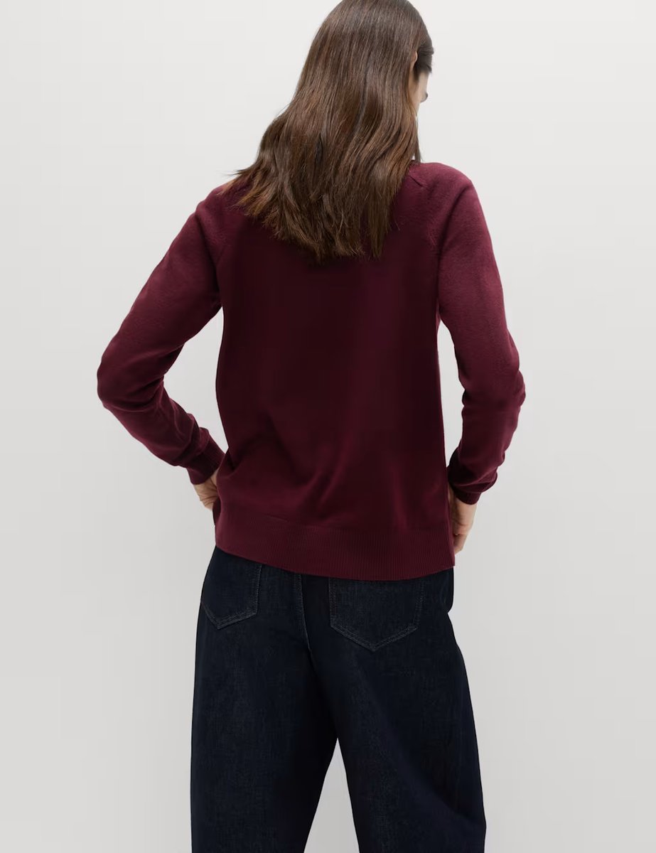 Marks & Spencer M&S Air-Yarn Roll Neck Jumper Dark Burgundy - 4