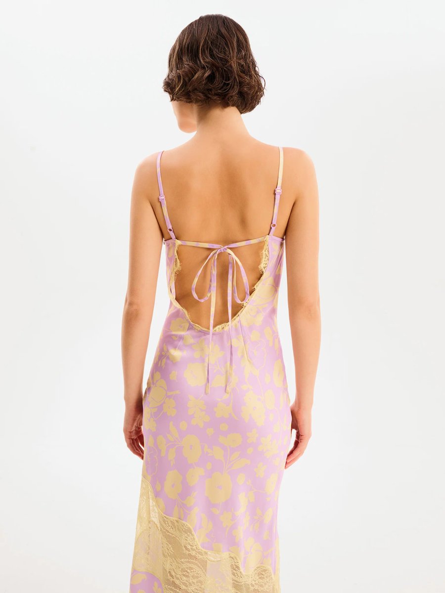 OMNES Amber Floral Dress in Lilac Floral - 2