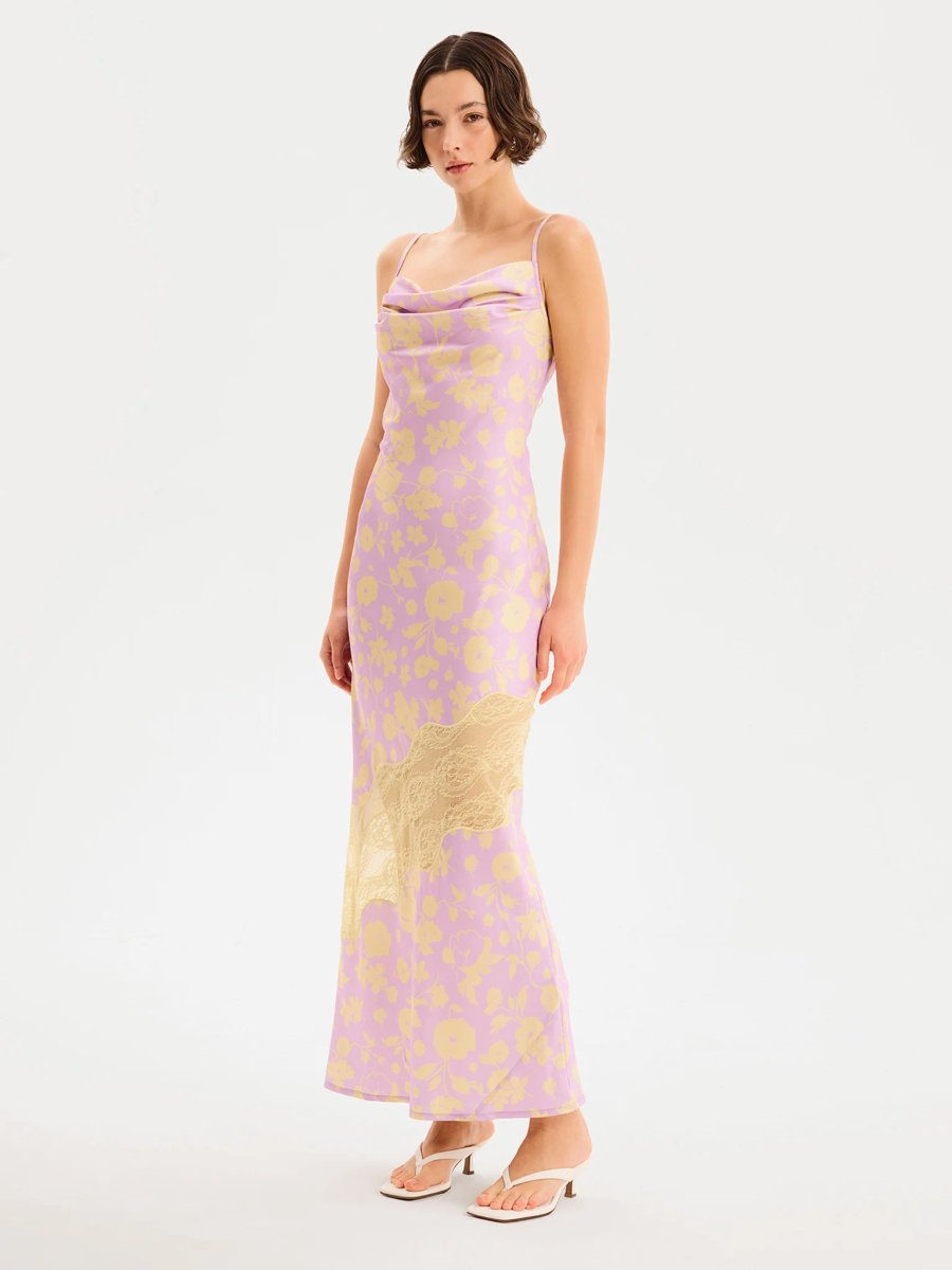 OMNES Amber Floral Dress in Lilac Floral - 3