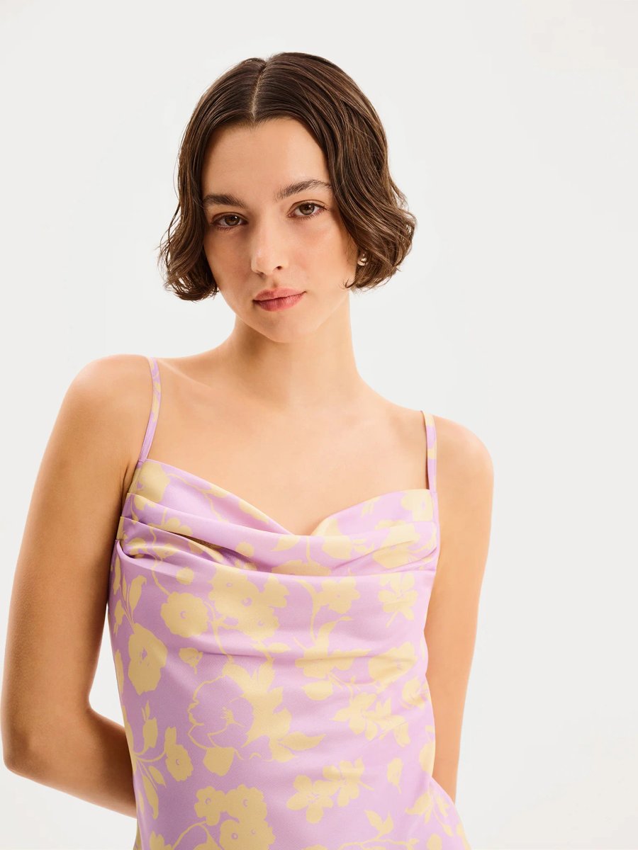 OMNES Amber Floral Dress in Lilac Floral - 4