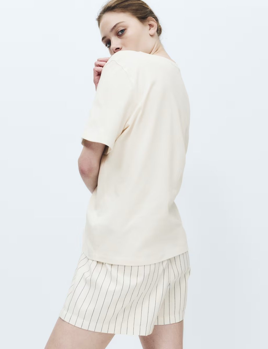 Marks & Spencer M&S 2 Pack Cotton Rich Jersey Woven Shortie Pyjama Sets Ivory Mix - 3