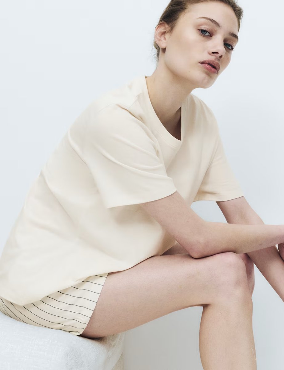 Marks & Spencer M&S 2 Pack Cotton Rich Jersey Woven Shortie Pyjama Sets Ivory Mix - 4