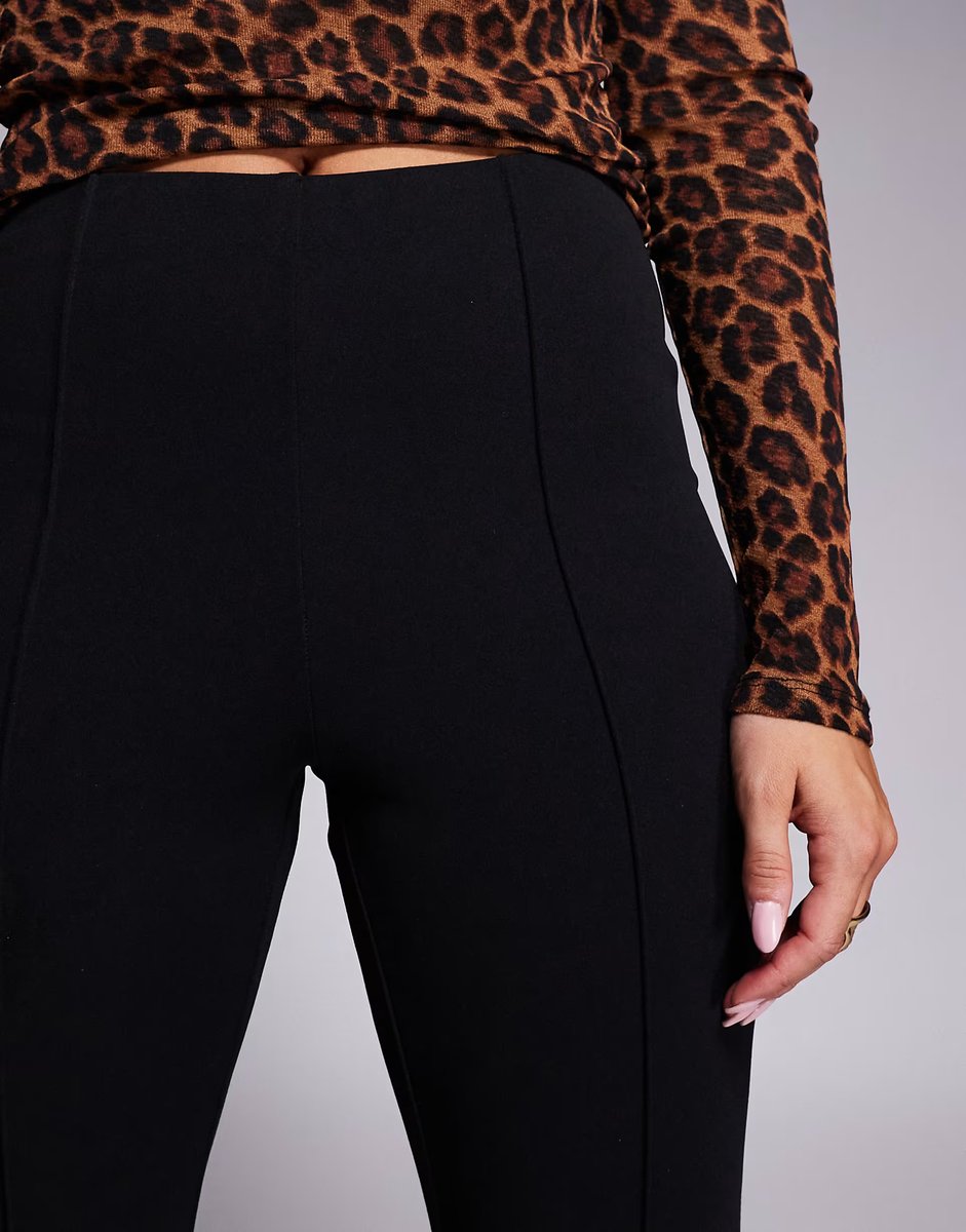 ASOS Brave Soul tailored capri pants with front seam in black - 4