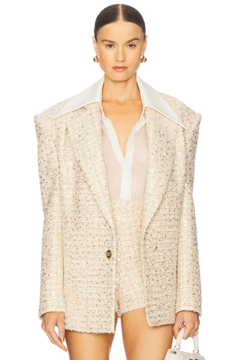 revolve Revolve Sequin Blazer in Ivory