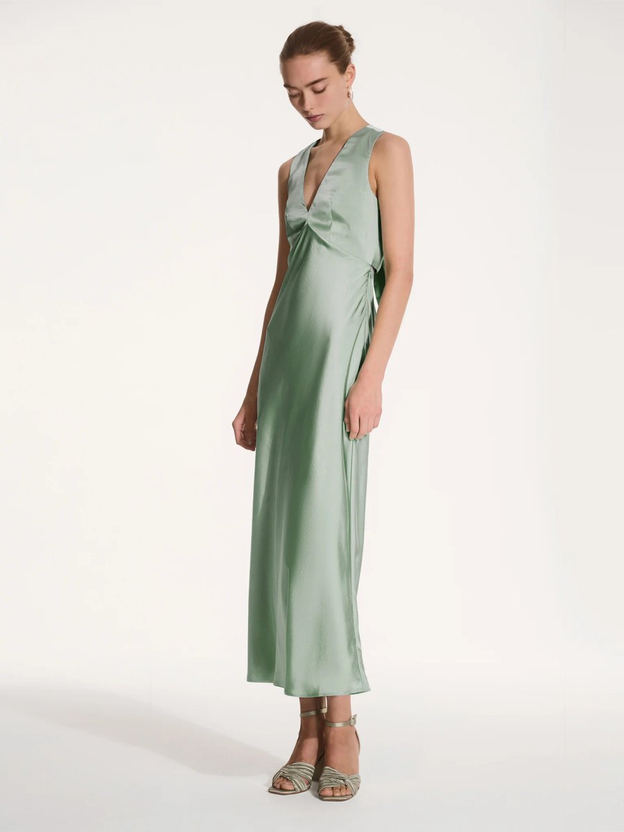 OMNES Nova Dress in Sage - 2