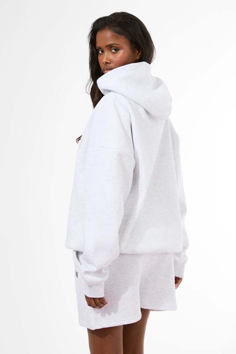 Kaiia Kaiia Sport Oversized Hoodie Light Grey Marl & Cream - 3