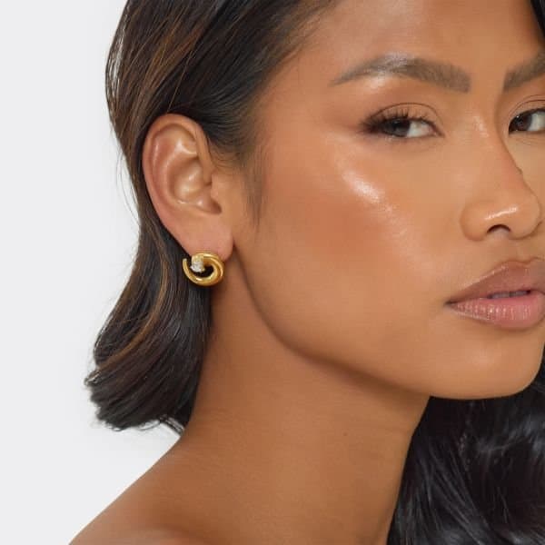 EGO EGO Spiral Stud Earrings In Gold