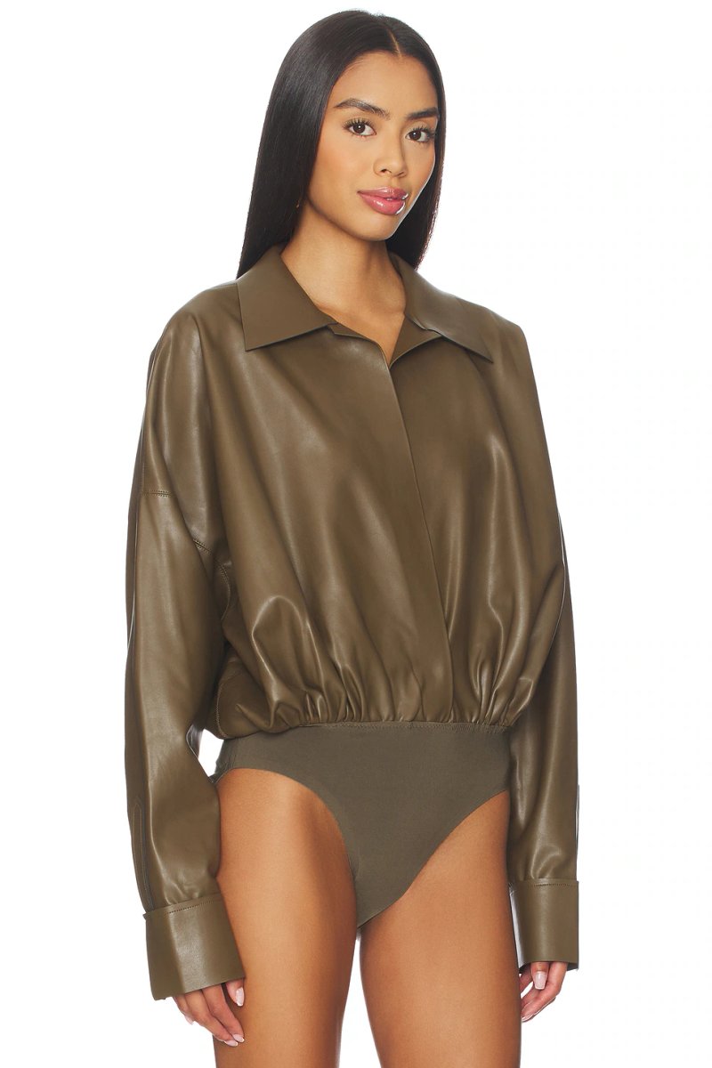 revolve Super Oversized Boyfriend Shirt Bodysuit - 3
