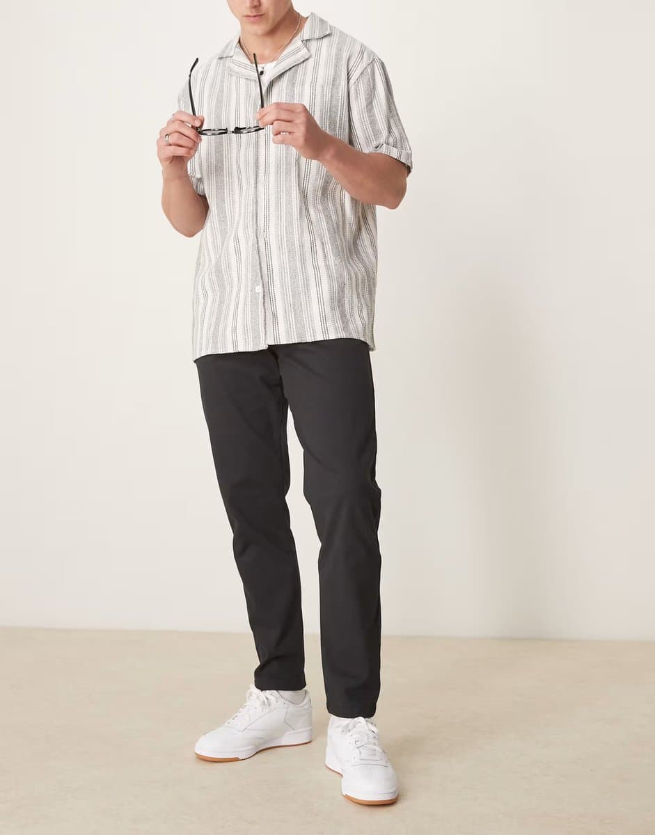 ASOS ASOS DESIGN tapered chinos in black