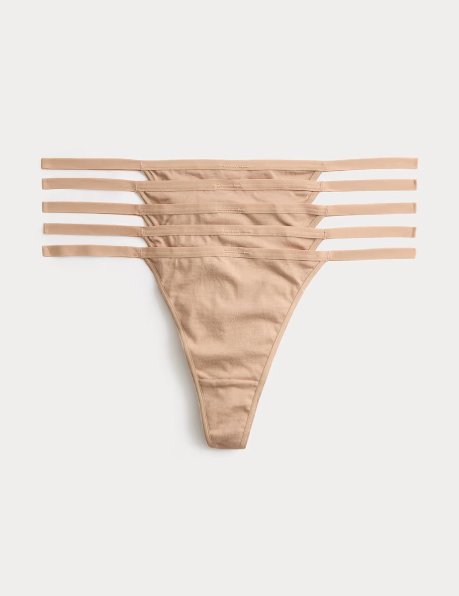 Marks & Spencer M&S 5 Pack Pure Cotton G-String Thongs Rose Quartz - 1