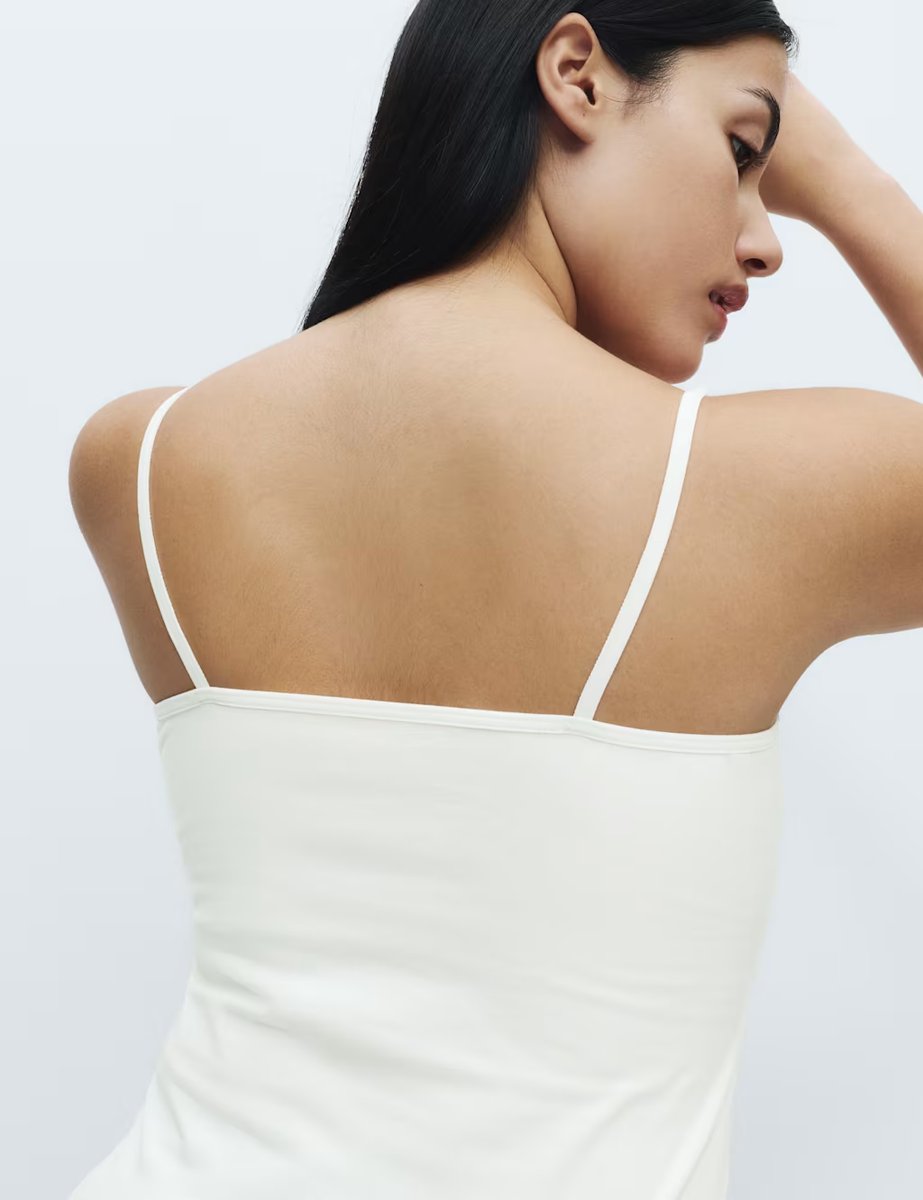 Marks & Spencer M&S 5 Pack Cotton Rich Strappy Vests Ivory Mix - 2