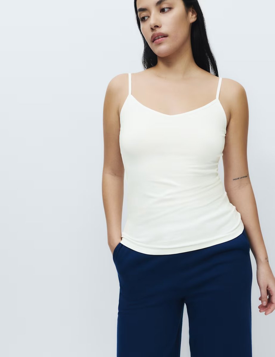 Marks & Spencer M&S 5 Pack Cotton Rich Strappy Vests Ivory Mix - 3