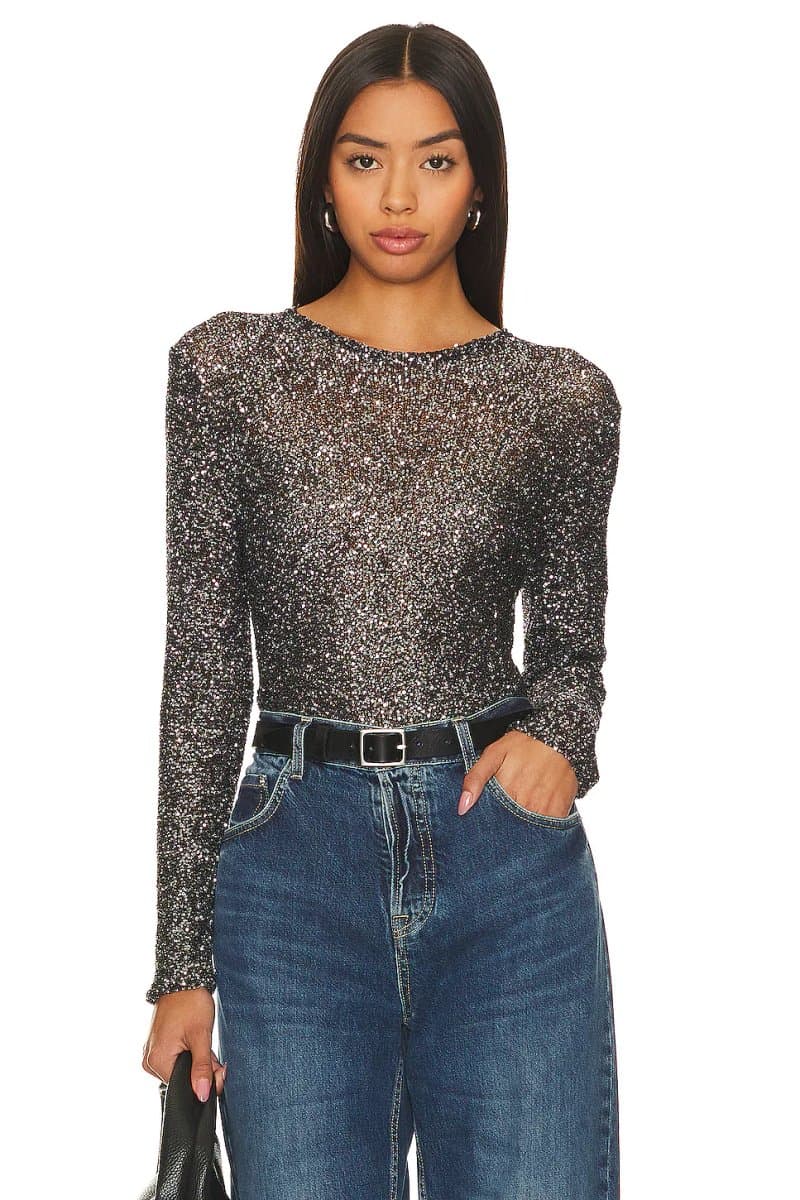 revolve Sequin Knit Top