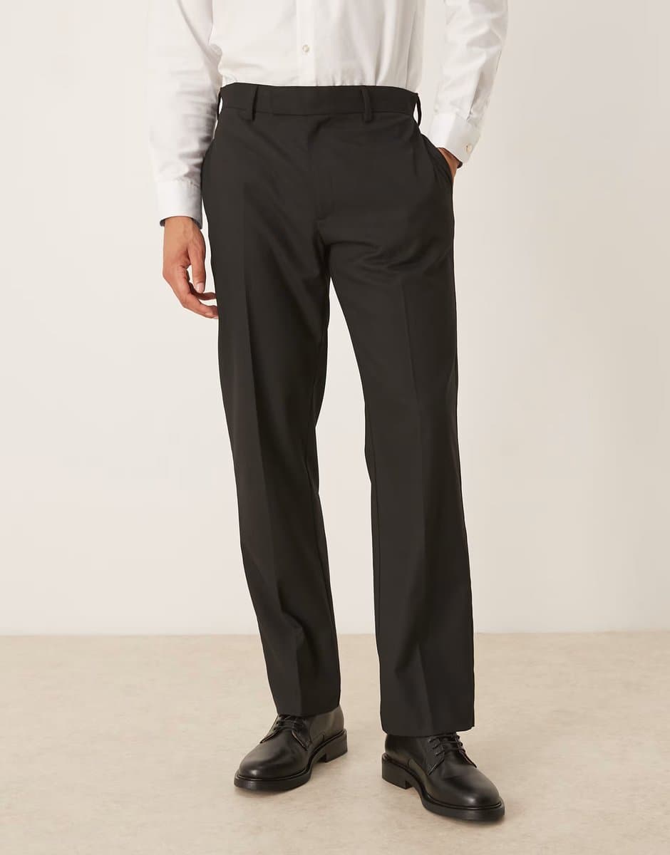 ASOS ASOS DESIGN smart straight trousers in black