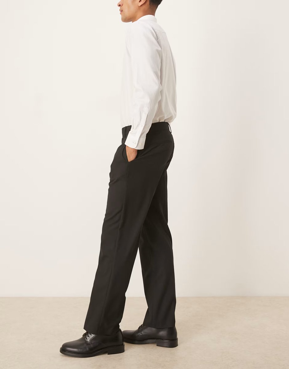 ASOS ASOS DESIGN smart straight trousers in black - 3