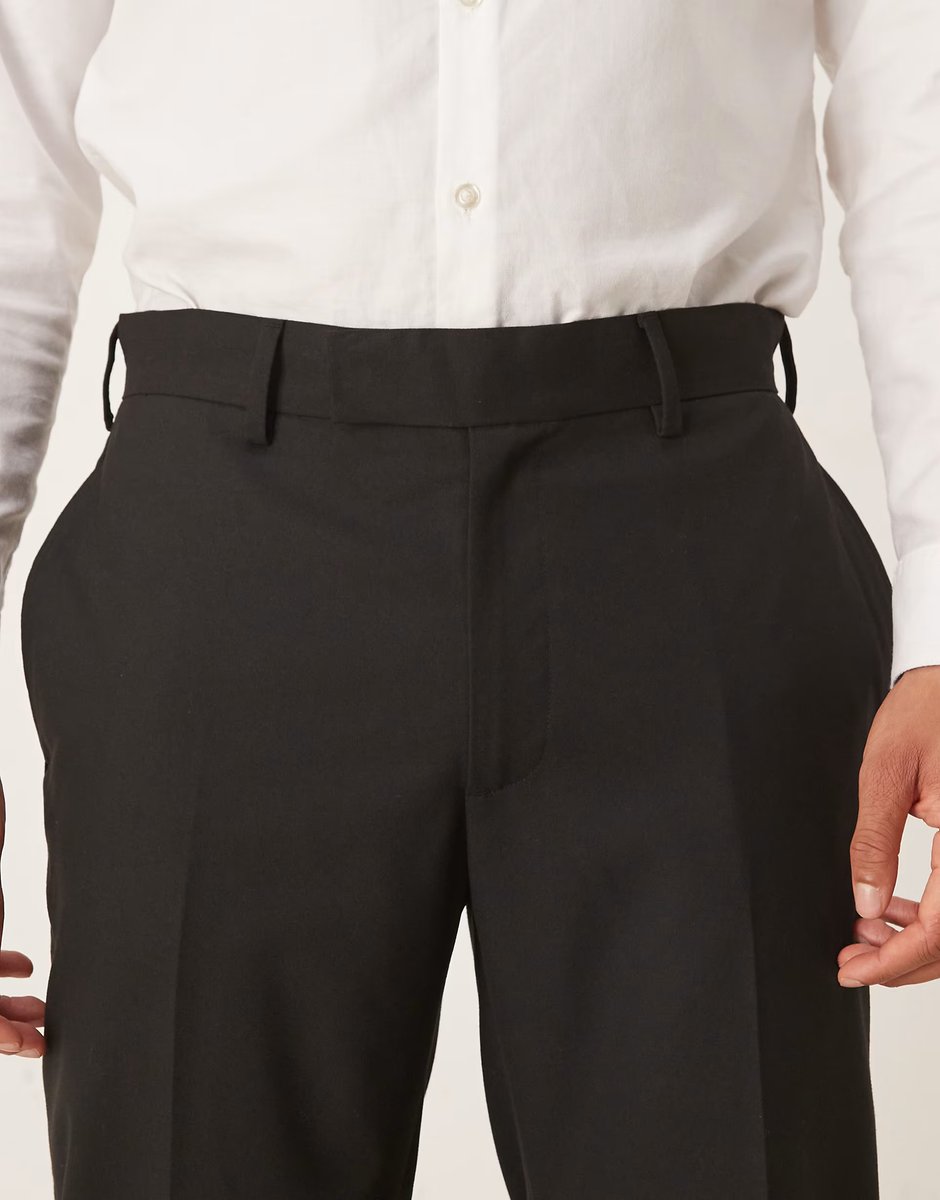 ASOS ASOS DESIGN smart straight trousers in black - 4