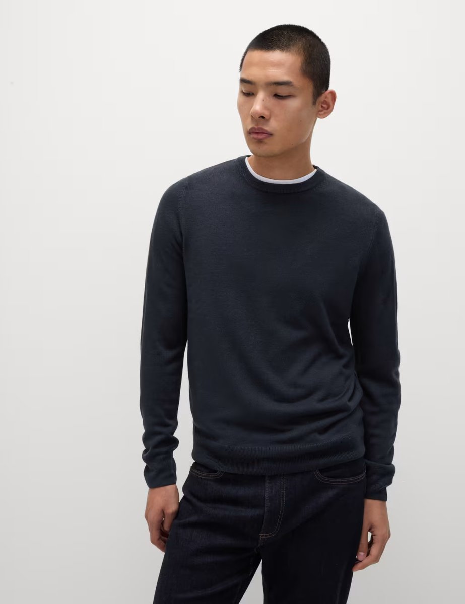 Marks & Spencer M&S Cashmilon™ Crew Neck Jumper Navy - 2