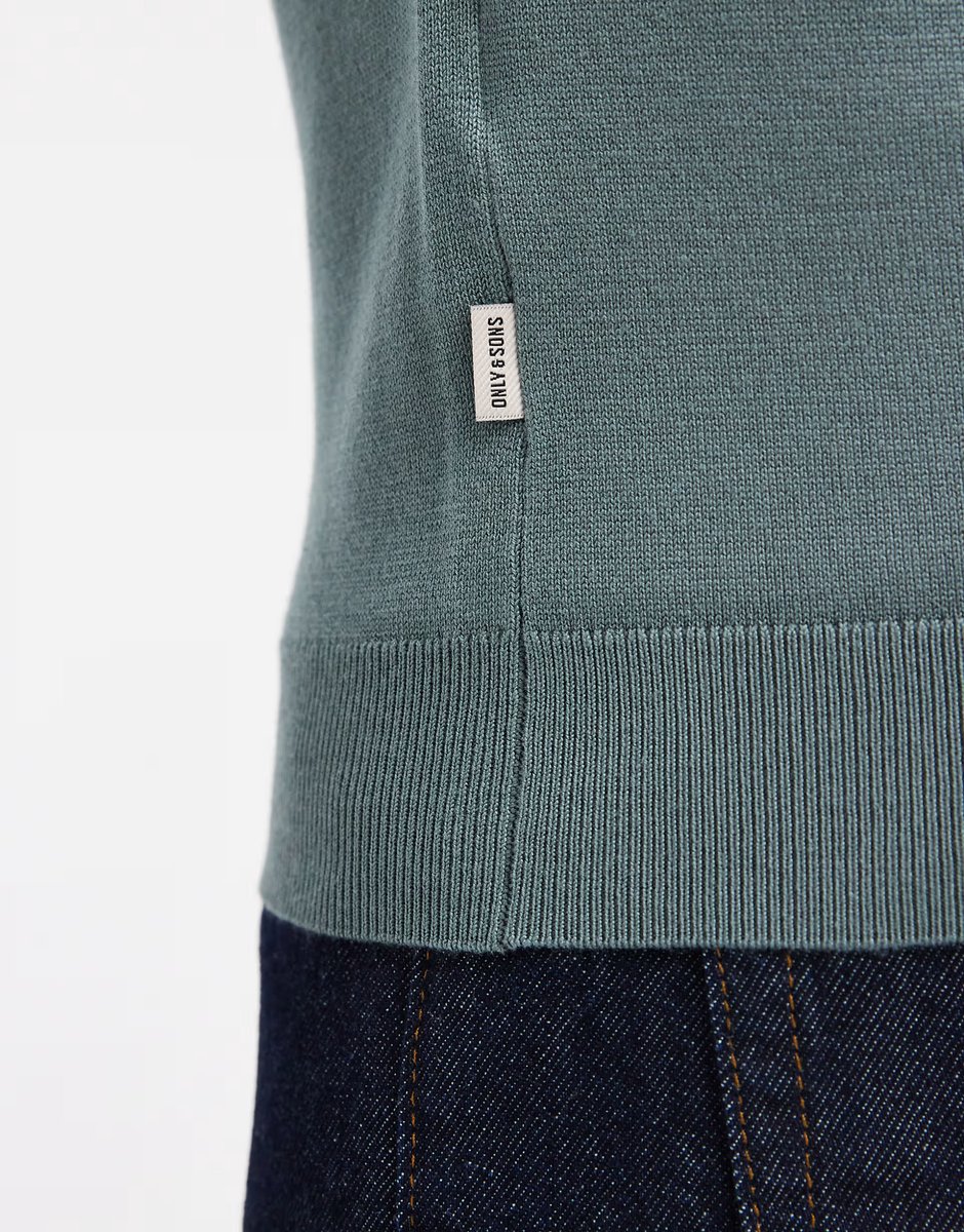 ASOS ONLY & SONS regular fit crew neck knitted jumper in teal - 4