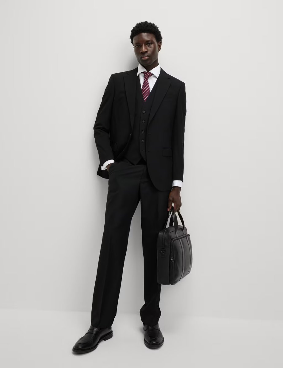 Marks & Spencer M&S Regular Fit Suit Trousers Black - 3