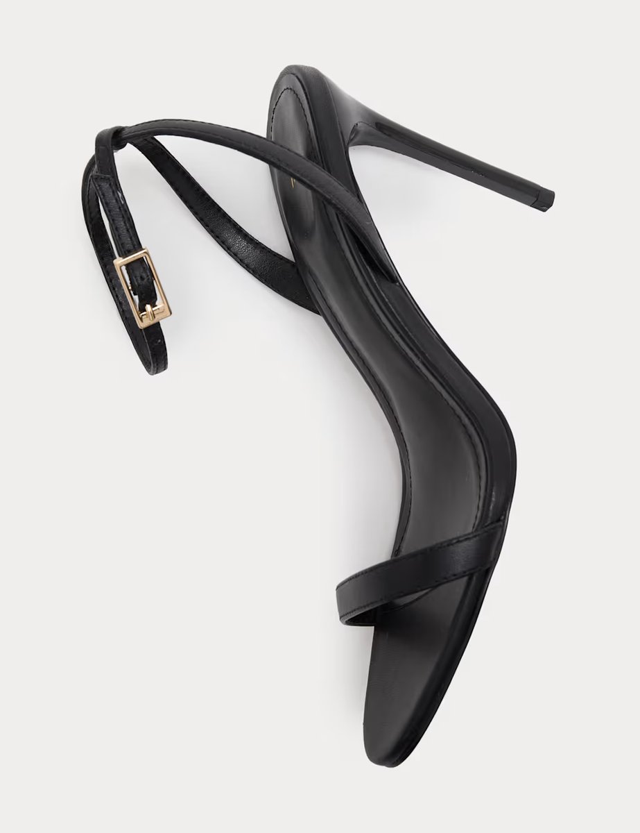 Marks & Spencer M&S Leather Ankle Strap Stiletto Heel Sandals Black - 2