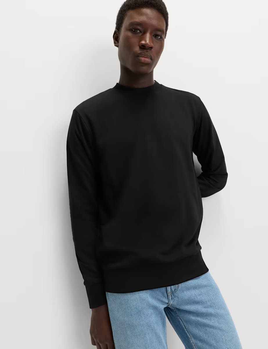 Marks & Spencer M&S Crew Neck Sweatshirt in Black