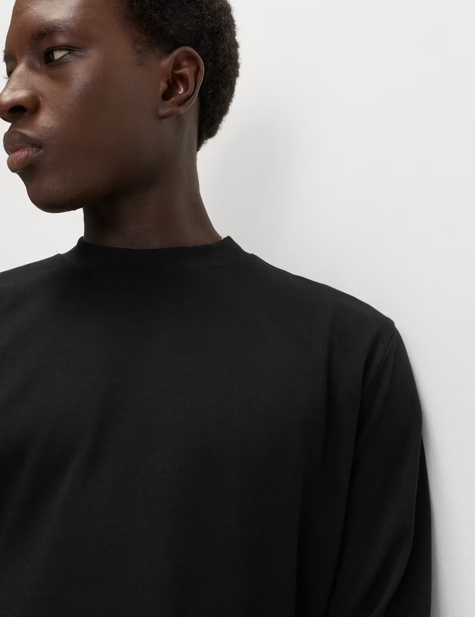 Marks & Spencer M&S Cotton Rich Crew Neck Sweatshirt Black - 2