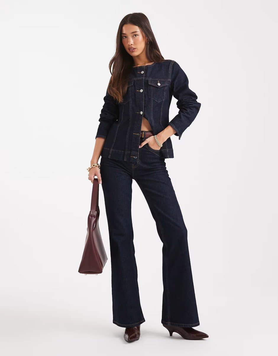 ASOS ONLY high waist flared jeans co-ord in indigo