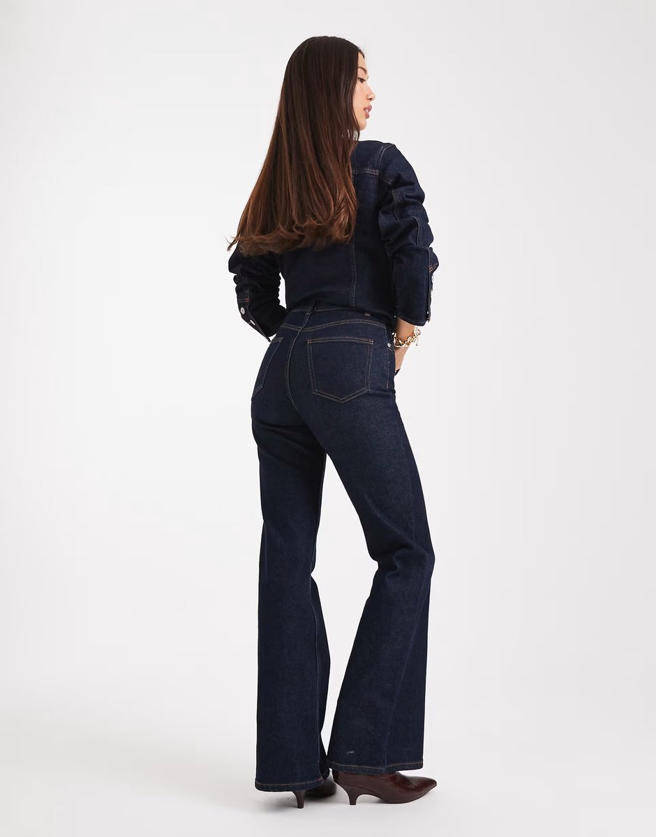 ASOS ONLY high waist flared jeans co-ord in indigo - 4