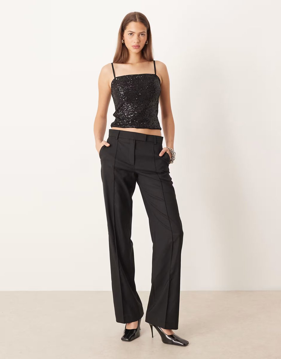 ASOS ASOS DESIGN allover sequin cami top in black - 3