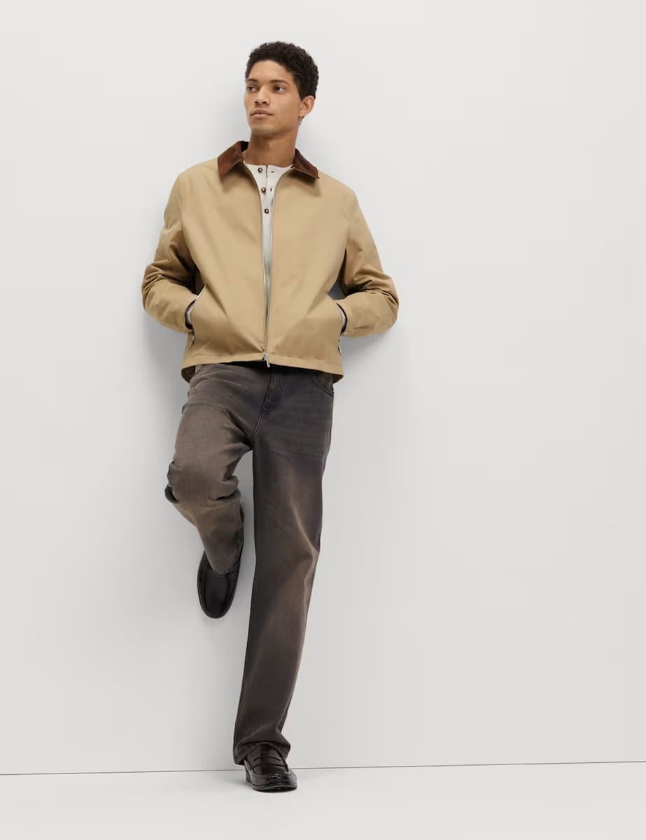 Marks & Spencer M&S Sand Pure Cotton Harrington Jacket