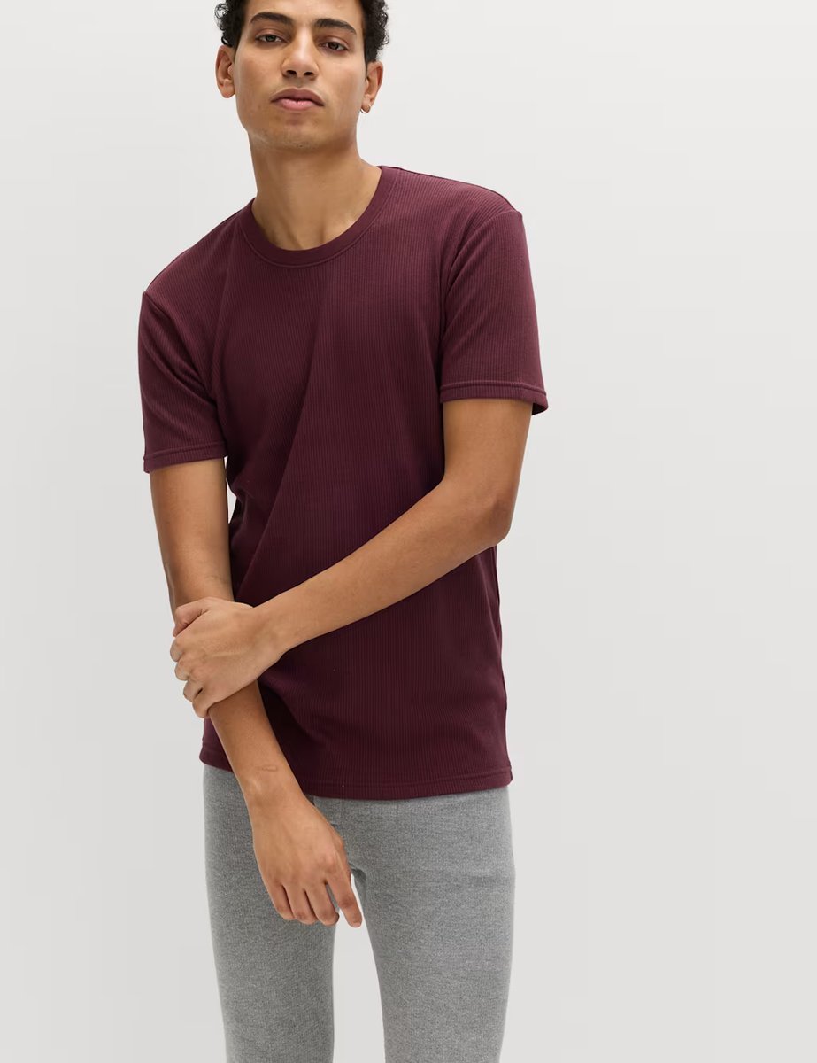 Marks & Spencer M&S Heatgen™ Medium Thermal Short Sleeve Top Burgundy - 1