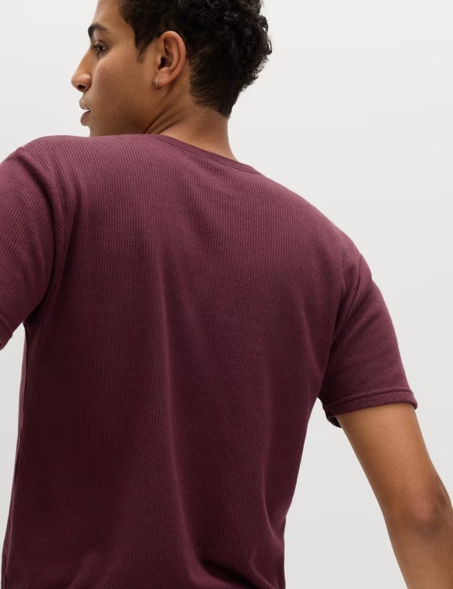 Marks & Spencer M&S Heatgen™ Medium Thermal Short Sleeve Top Burgundy - 3