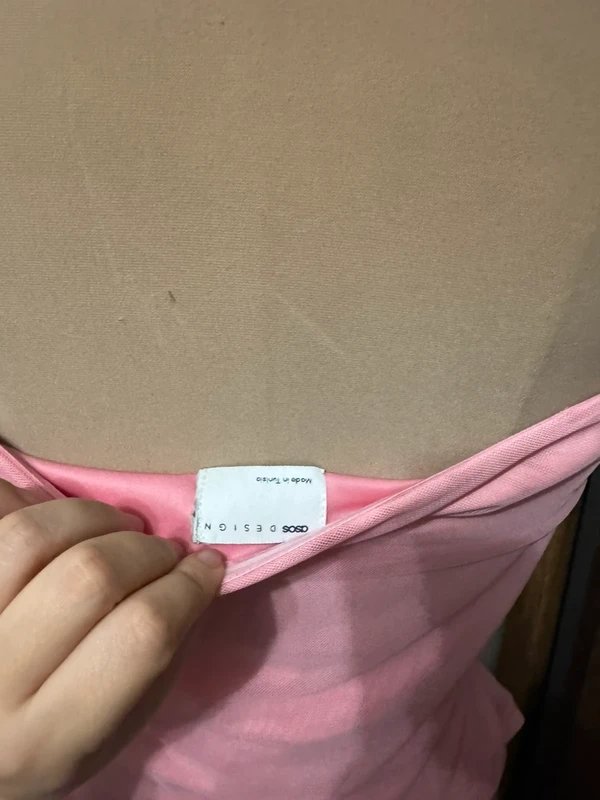 ASOS Design bubblegum sweet pink off shoulder bardot v boned mesh top size 10 - 3