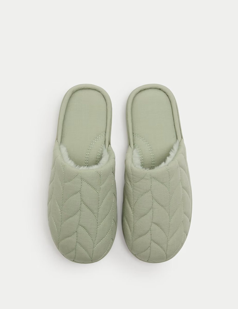Marks & Spencer M&S Mule Slippers with Secret Support Mint - 1