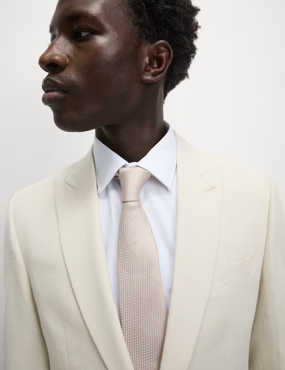 Marks & Spencer M&S Slim Fit Linen Stone Suit Jacket